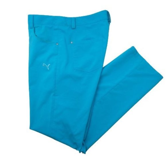Puma Pants Puma Mens 34x34 Blue Flat Front Tech Flex Performance